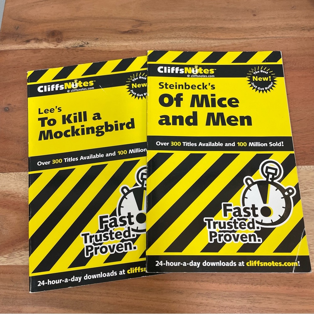 Cliff’s Notes Study Materials for “Of Mice and Men” and “To Kill a Mockingbird”